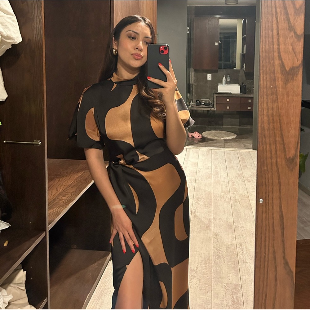 Mango Gold & Black Formal Dress